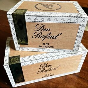 Set of 2 Cigar Boxes for Storage Crafts Needlework Office
